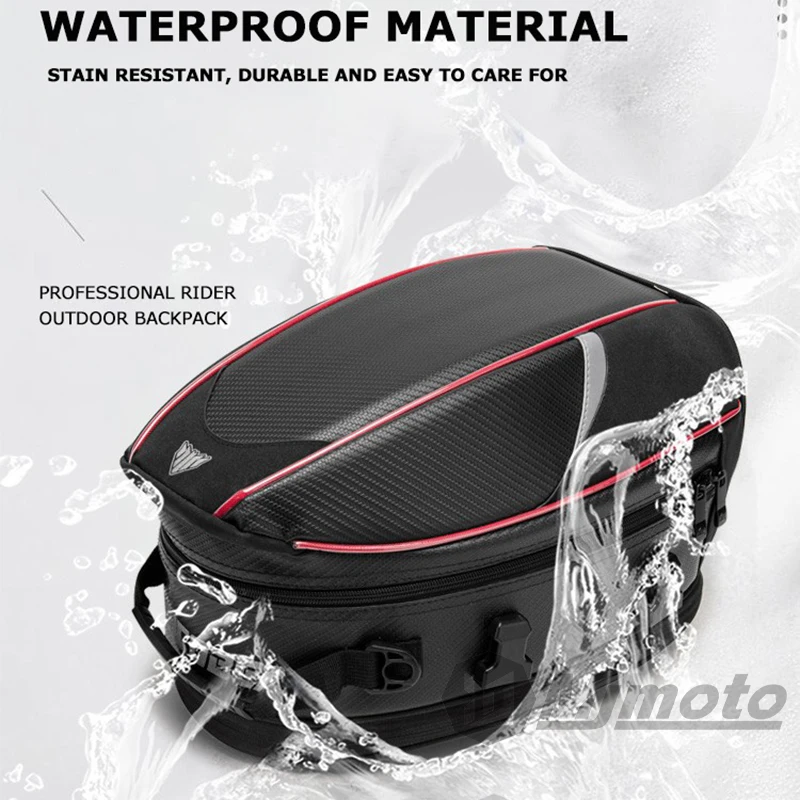 دراجة نارية حقيبة المقعد الخلفي مقاوم للماء سعة كبيرة دراجة نارية الذيل حقيبة عالمية دراجة نارية السفر الأمتعة السرج حقيبة #4