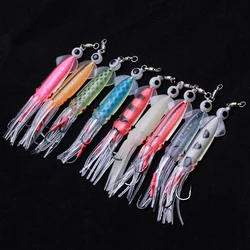 1 piece of deep-sea luminous fishing bait with a fishing boat, squid head squid bait, fake bait, soft bait