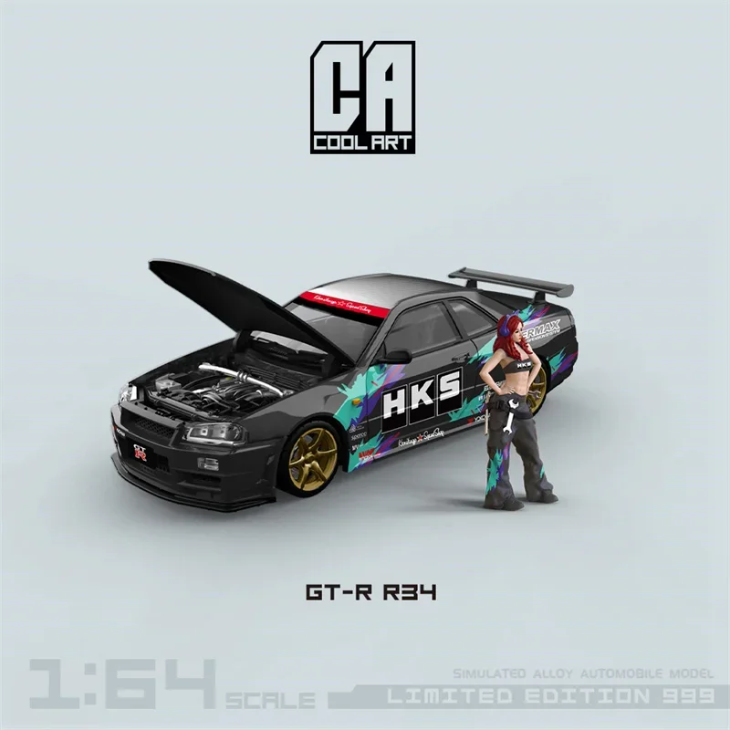 

COOL ART CA 1:64 GTR R34 HKS Collection Miniature DieCast Model Car