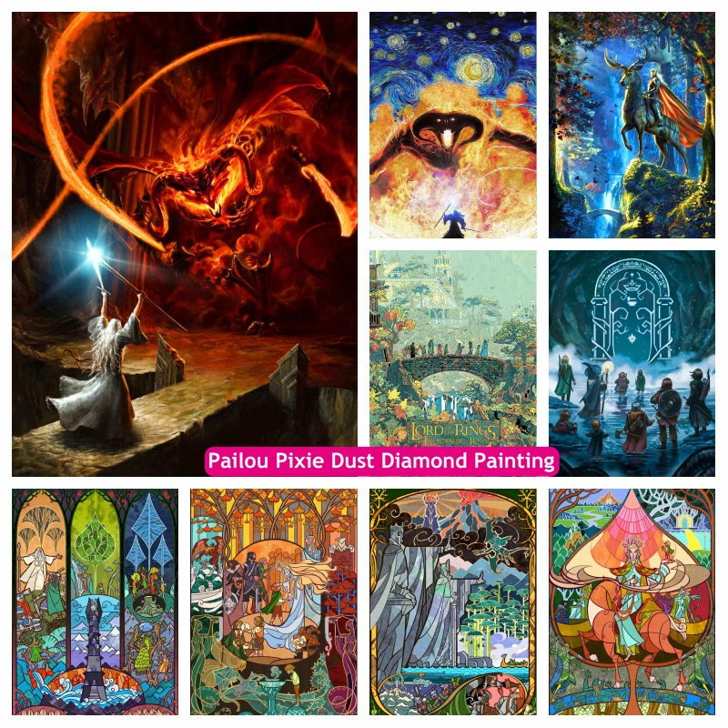 

The Rings Movie Scenes AB Diamond Painting Fantasy Scenery Crystal Art Cross Stitch Embroidery Home Decor Handwork Gift
