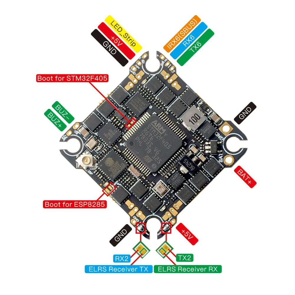 Happymodel Super F405HD ELRS AIO 3in1 Flight Controller Built-in UART 2.4G ELRS 20A ESC for Mobula8 Digital HD Whoop FPV Drone