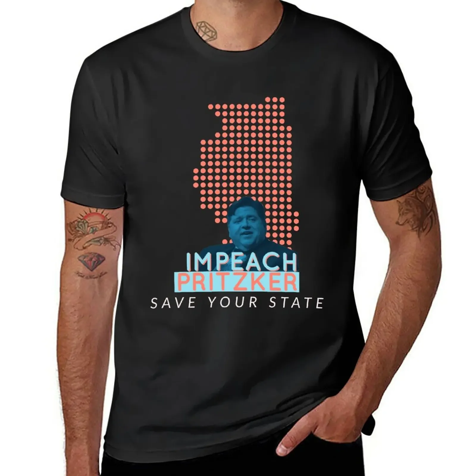 Impeach Pritzker T-Shirt kawaii clothes anime clothes fruit of the loom mens t shirts