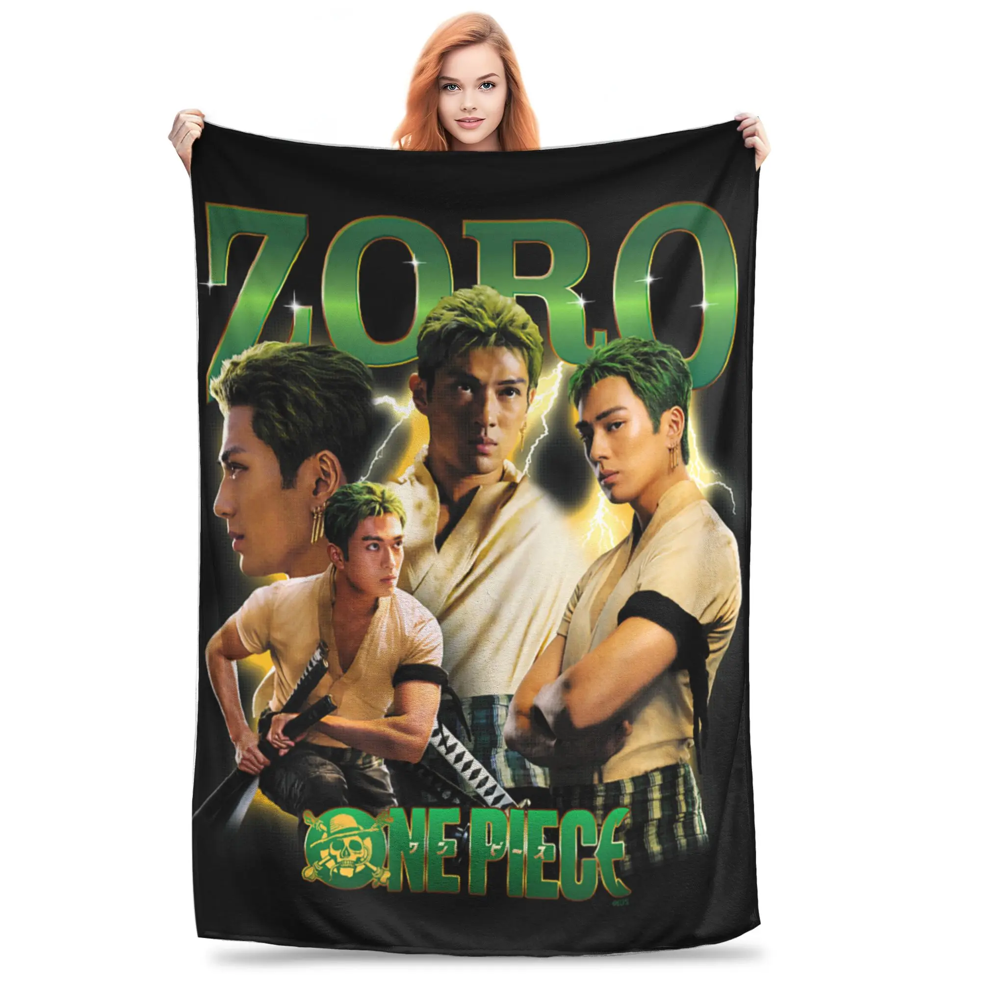 1PC Home One Pieces Zoro Heartthrob Officially Licensed  Blanket Throw Super Cosy Plush Living Room Sofa