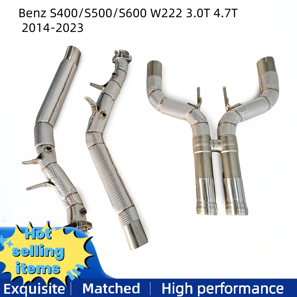 

Stainless steel straight Downpipe for Mercedes-Benz S400/S500/S600 W222 3.0T 4.7T 2014-2023 exhaust pipe system