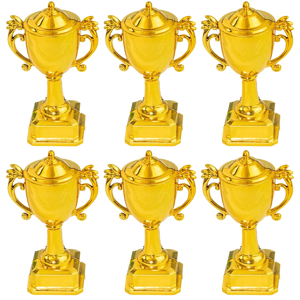 

6 Pcs Plastic Little Toy Trophies Cake Decorations Kids Trophy Miniature Awards and Child