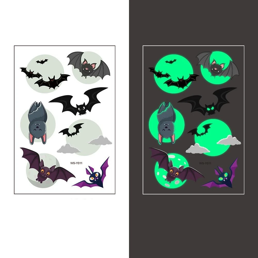 

Мультяшные светящиеся татуировки-наклейки, водостойкие светящиеся в темноте Хэллоуин, поддельные татуировки, украшения «сделай сам», рождественские татуировки, наклейки