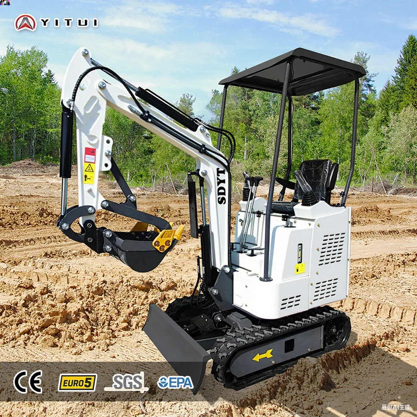 Ce Epa Euro 5 Prezzo speciale di fabbrica cinese Mini escavatore da 1,5 tonnellate Ce Epa Euro 5 Kubota Motore Mini escavatore cingolato personalizzato