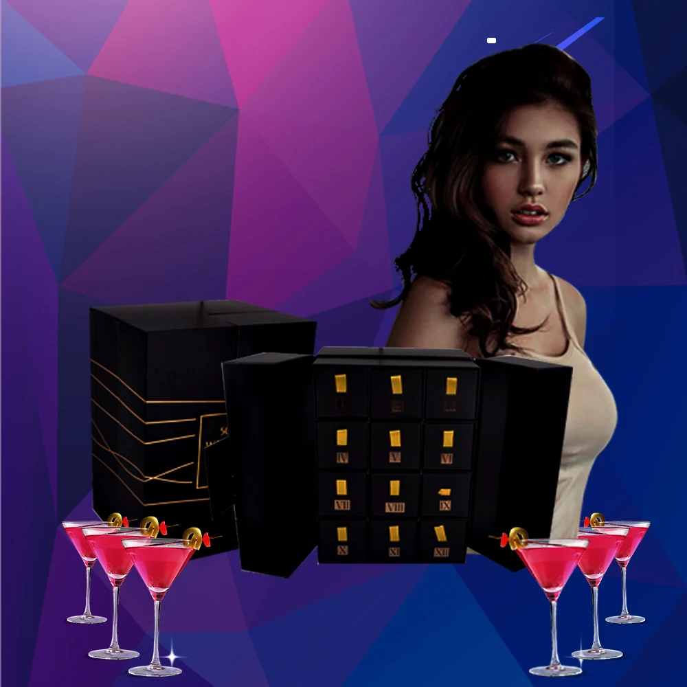 Customized queryLuxury Christmas Holiday Favor Countdown Beer Whiskey Advent Calendar Rigid Miniature Bottles Custom Magnetic Ca