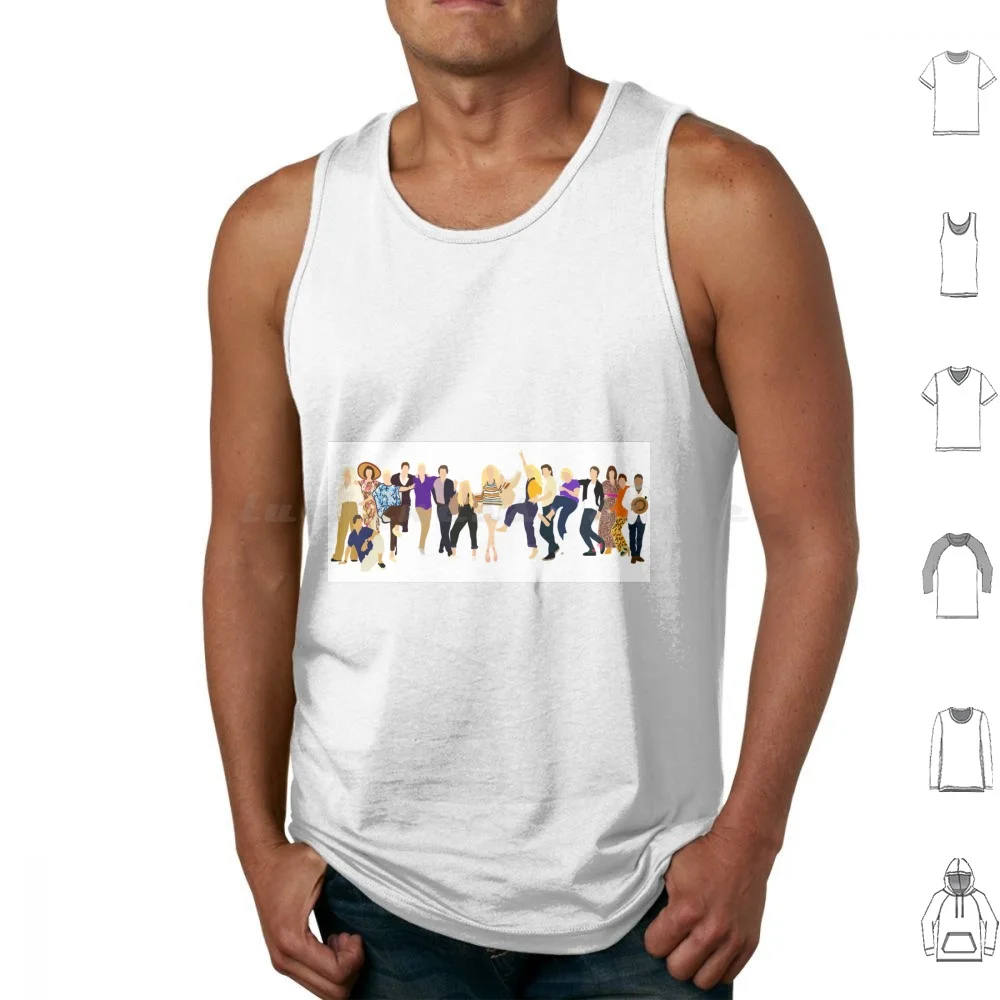 Mia Here We Go Again Camisetas sin mangas Mia Donna Tanya Rosie Sky Sophie Bill Sam Harry Sky Sophie Cher Fernando Movie
