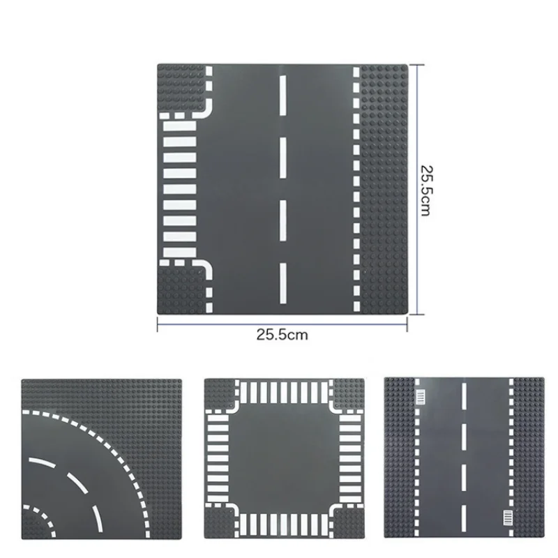 Creativo Building Block Piastra di base Vista della città Traffico Strada Figure Giocattoli da costruzione Mattoni Punti Piastre di base in plastica per regalo per bambini