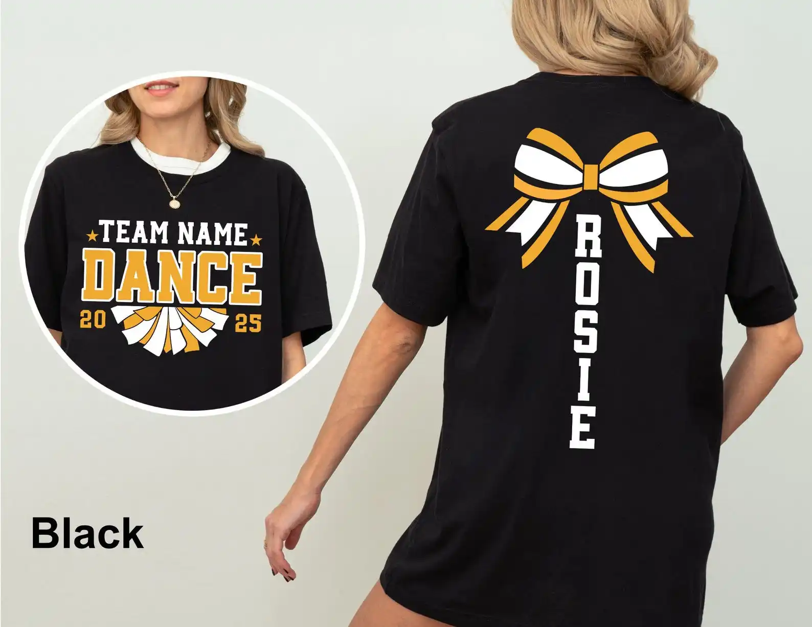 Custom Dance Team Name Shirt Female Personalized Dance leader Back and Front Gift Short Sleeve Tee for Dance Competition