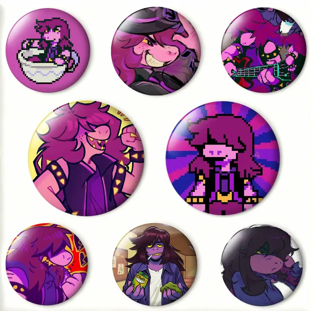 Deltarune Game Susie Funny Meme  Laser Badge Creative Pins Brooch for Bag Clothes Hat Decor Gifts Fans Collect