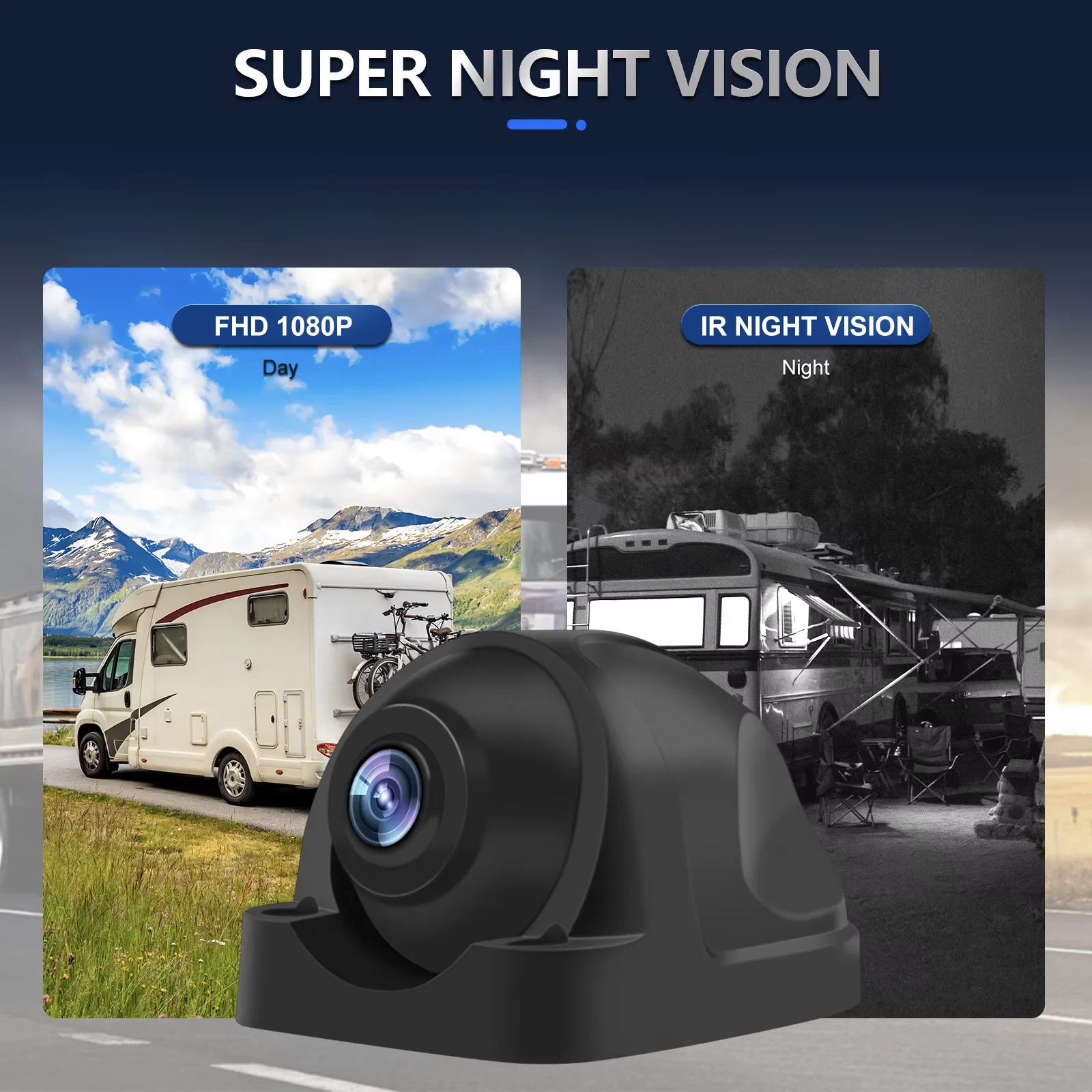 IP68 Waterproof Heavy Duty Vehicle Side Camera AHD 1080P/720P Wide Angle Backup Reverse Camera for Truck Bus RV Van Camper