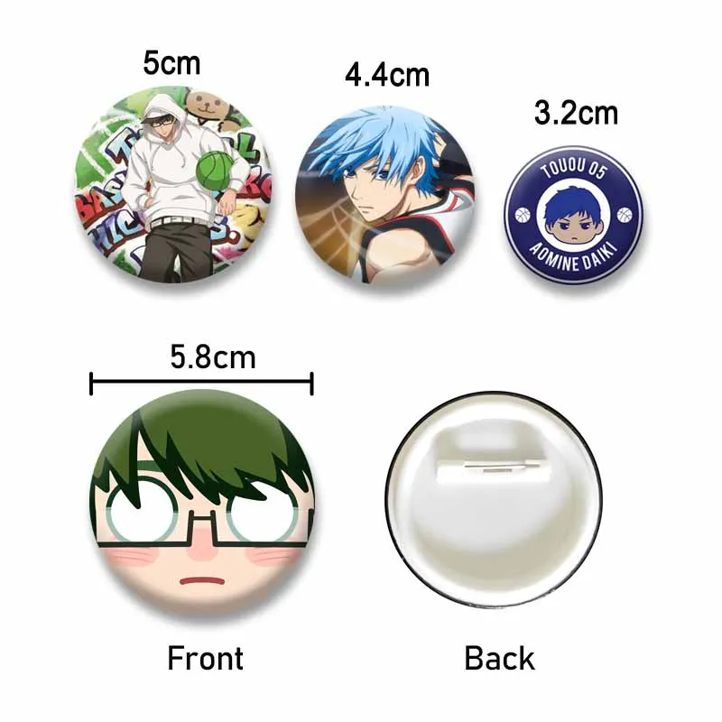 Anime Kuroko No Basket Soft Button Pins Handmade Kuroko Tetsuya Kagami Taiga Brooch Cartoon Badge Backpack Clothes Decor Jewelry