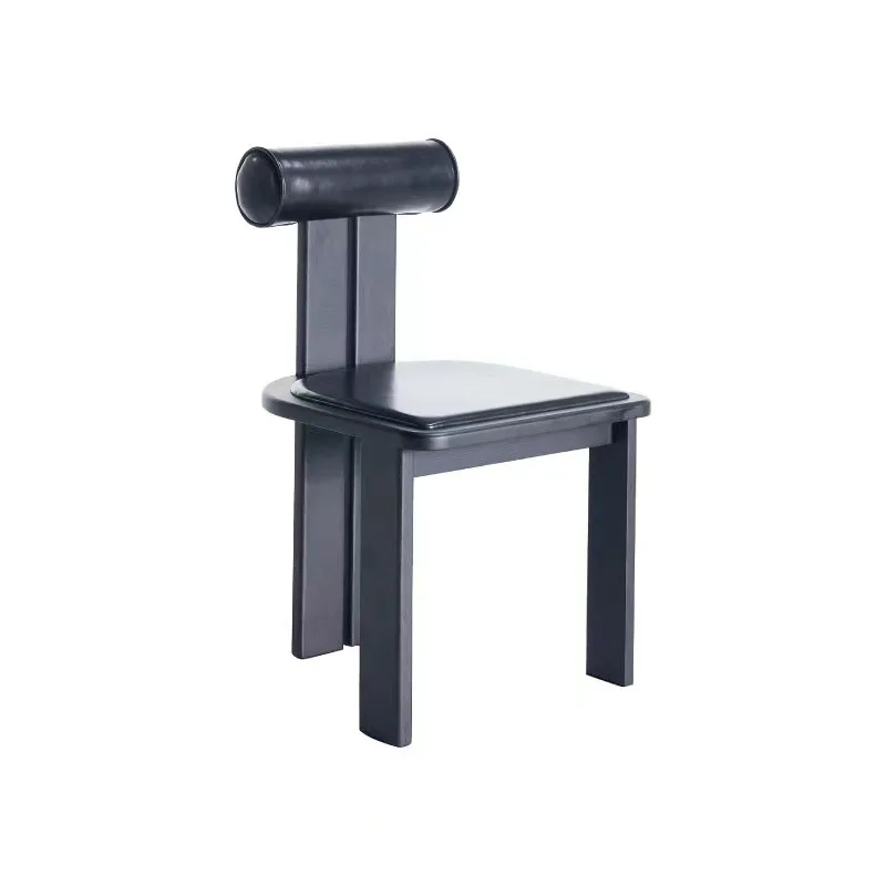 Medieval style puppy chair, ash wood tablet fabric, solid wood upholstery, casual backrest