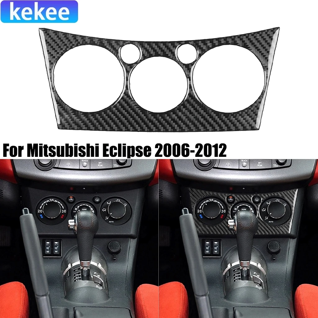 

For Mitsubishi Eclipse 2006-2012 Carbon Fiber Dashboard Climate Air Condition Control A Interior Car Accessories Cover Stickers