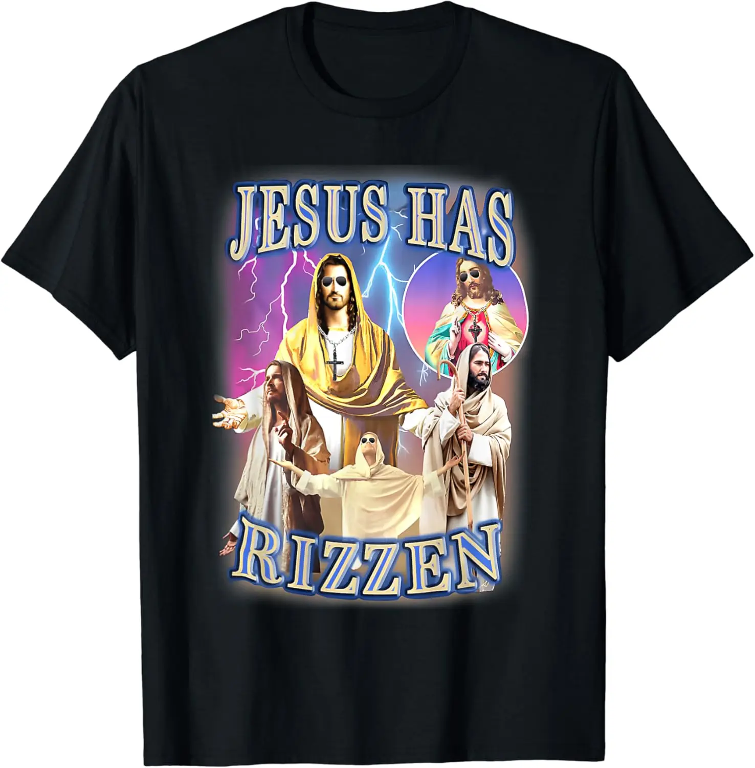 Jesus Has Rizzen Easter Christian Design Funny Jesus Vintage T-Shirt Men Women Clothes Oversized Cotton Tees