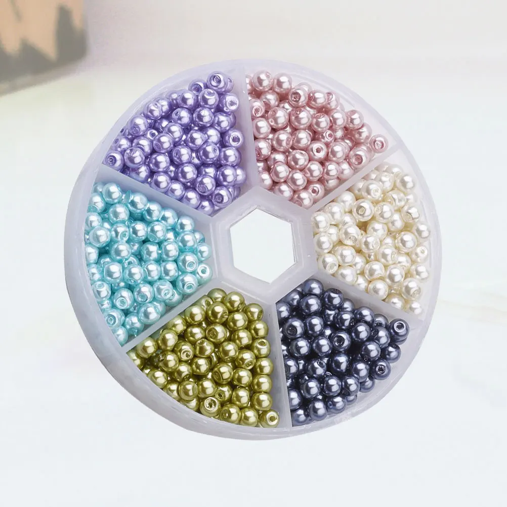 

Colorful Pearl Beads Jewelry Large for Crafts Rounder Bracelet Glass Cross Stitch Necklace Making