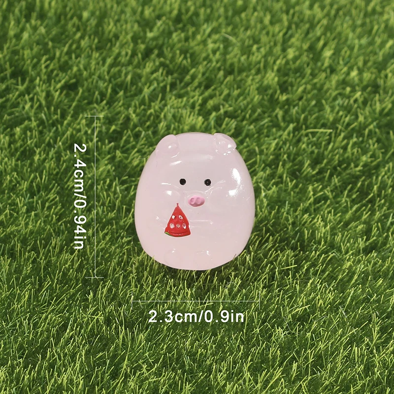 Luminous Cartoon Pink Pig Doll, Glow Pendant, Micro Jardim Paisagem, DIY Car Ornaments, Decorações Brinquedos