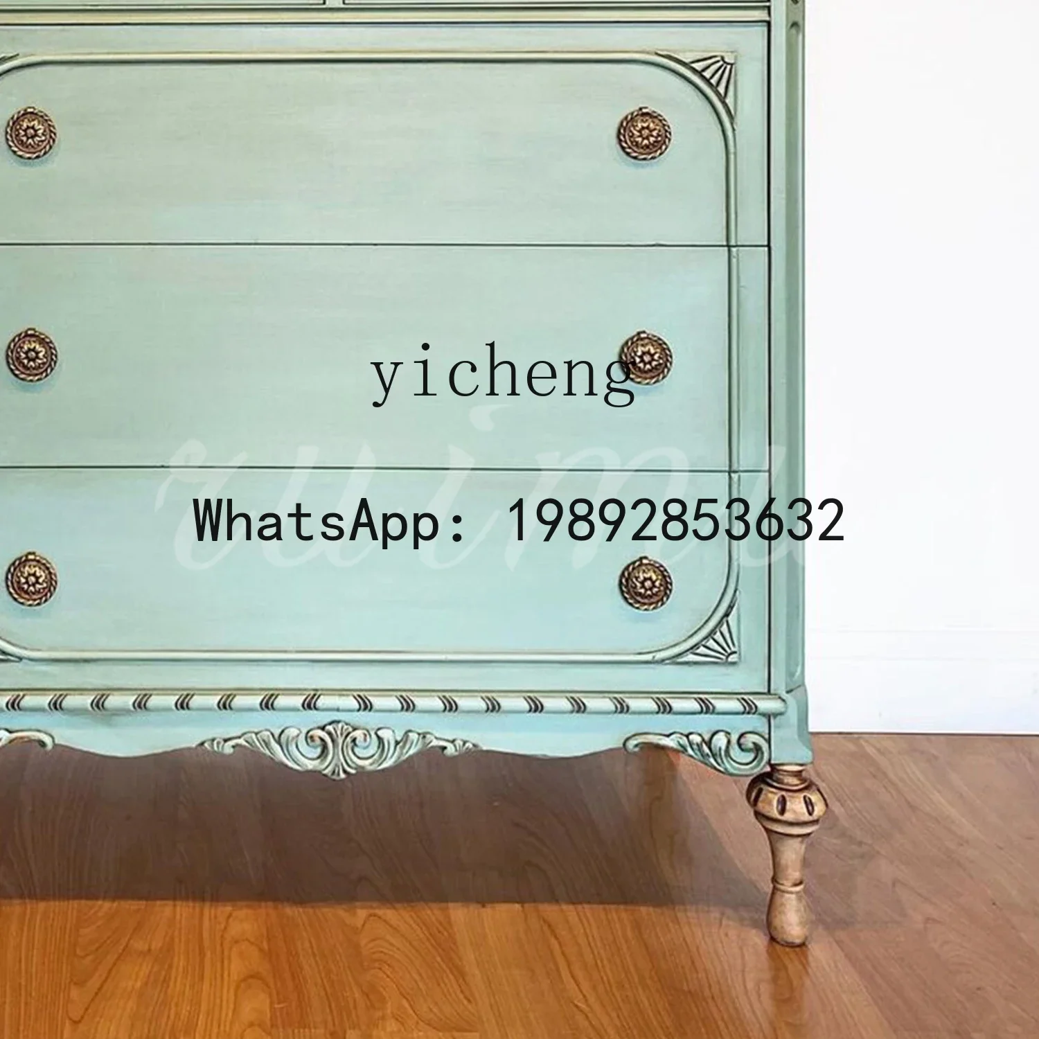 

W8- Country Solid Wood Bedroom Bedside Storage Cabinet Vintage Home Clothing Storage Cabinet