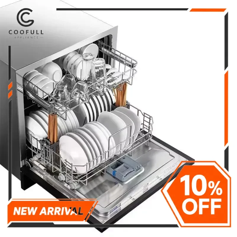 8-12 Sets Stainless Steel Built In Dishwasher Automatic Integrated Disinfection Drying Drawer Type Kitchen Appliance For Home
