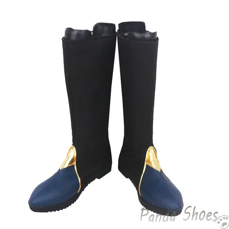Genshinimpact Xingqiu-zapatos de Cosplay, juego de Anime, botas largas negras, Xing Qiu, accesorio de vestuario, zapatos para fiesta de Halloween