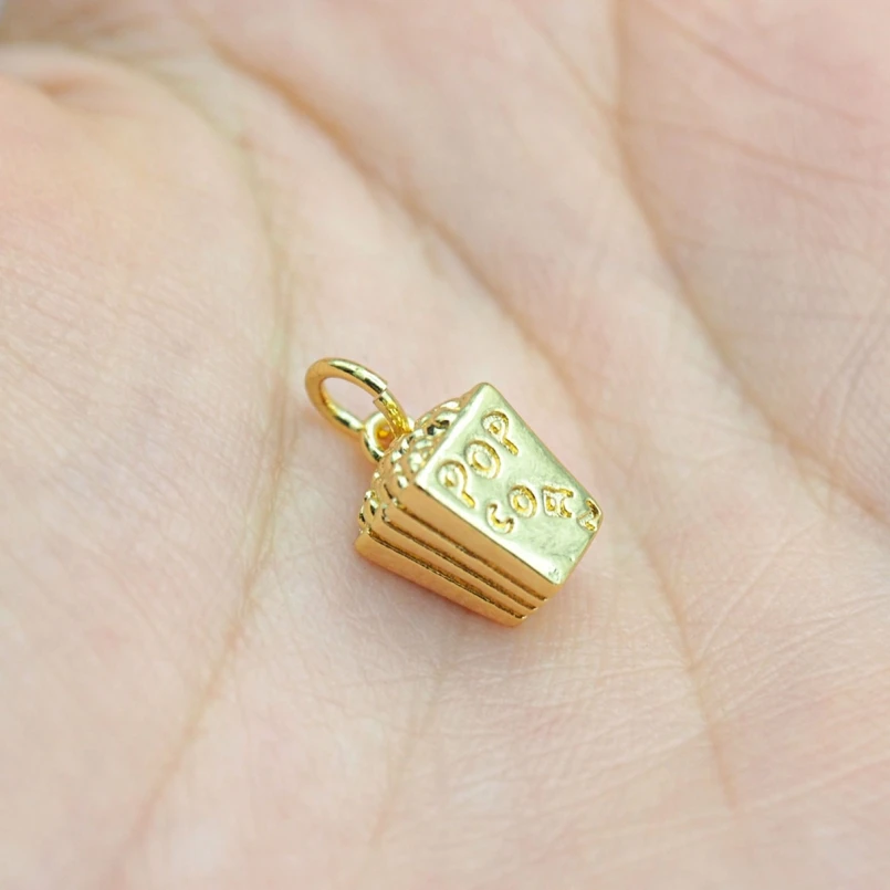 1 peça pingente amuleto pipoca de cobre banhado aproximadamente 9x15.1mm joias presente especial para mulheres