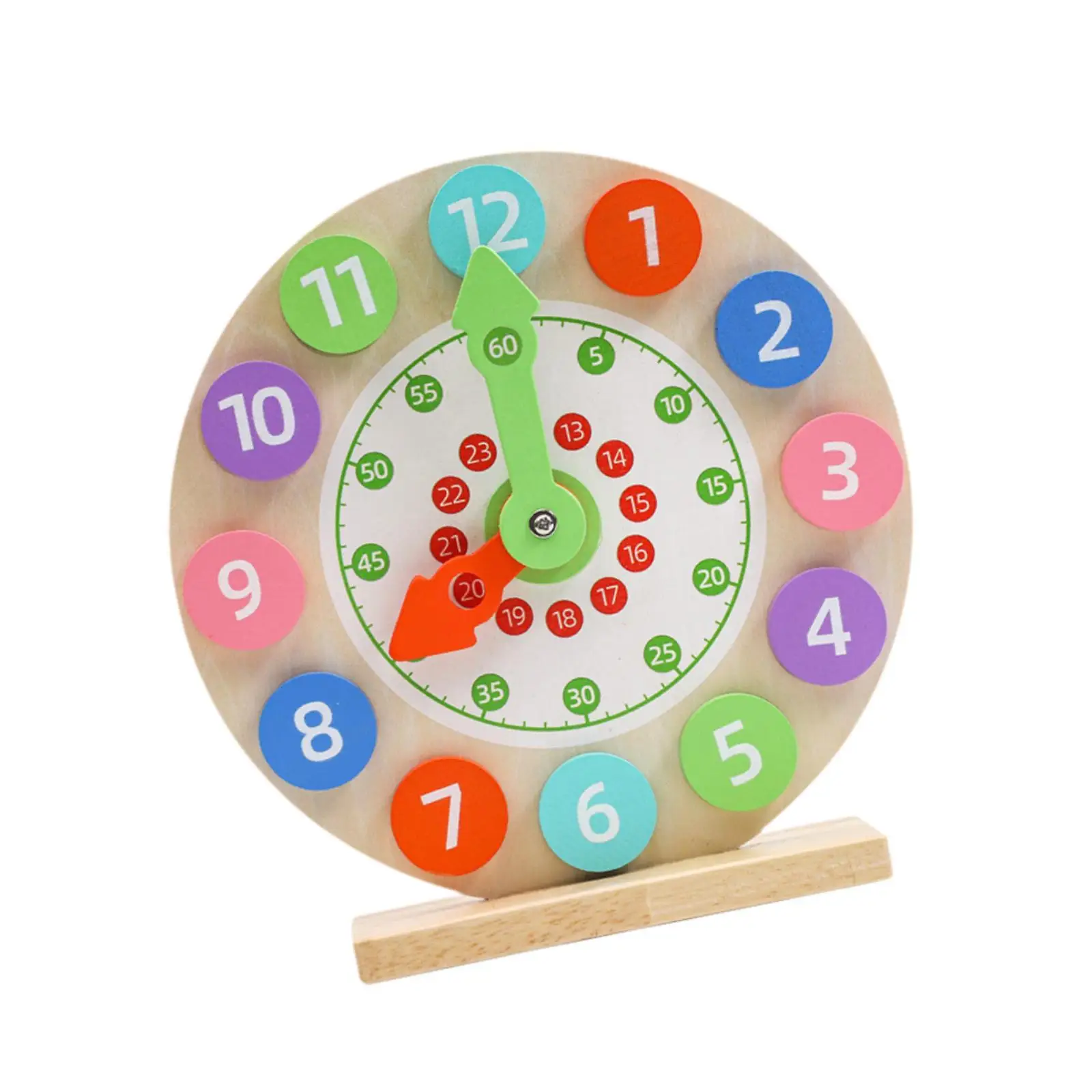 

Education Clock for Kids Analog Teaching Clock Kids Table Clock Toy Wood Teaching Clock for Baby Kids Children Boys and Girls