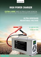 3000W 0-120V 0-25A Adjustable LifePO4 Charger 0-60V 0-50A Power Supply 58.8V 30A 72V 96V 20A 84V 30A 60V Battery Charger Lifepo4
