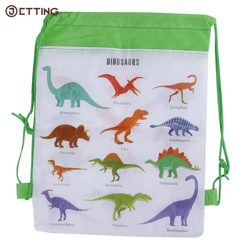 9styles Cartoon Dinosaur Drawstring Bags Kids Drawstring Backpack Children Clothings Organizer Pouch Laundry Bag School Backpack