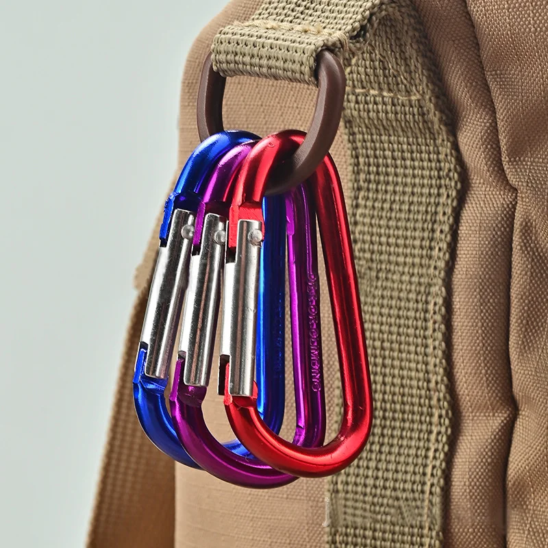 10Pcs Mini Carabiner Spring Clip Aluminum Alloy D Shape Keychain Snap Hook Buckle for Outdoor Camping Backpack Bottle Daily Use