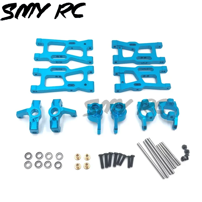 Wltoys 144001 144010 124007 124008 124016 124017 124019 Metal Suspension Arms Steering Block Hub Carriers Set for Upgrade Parts