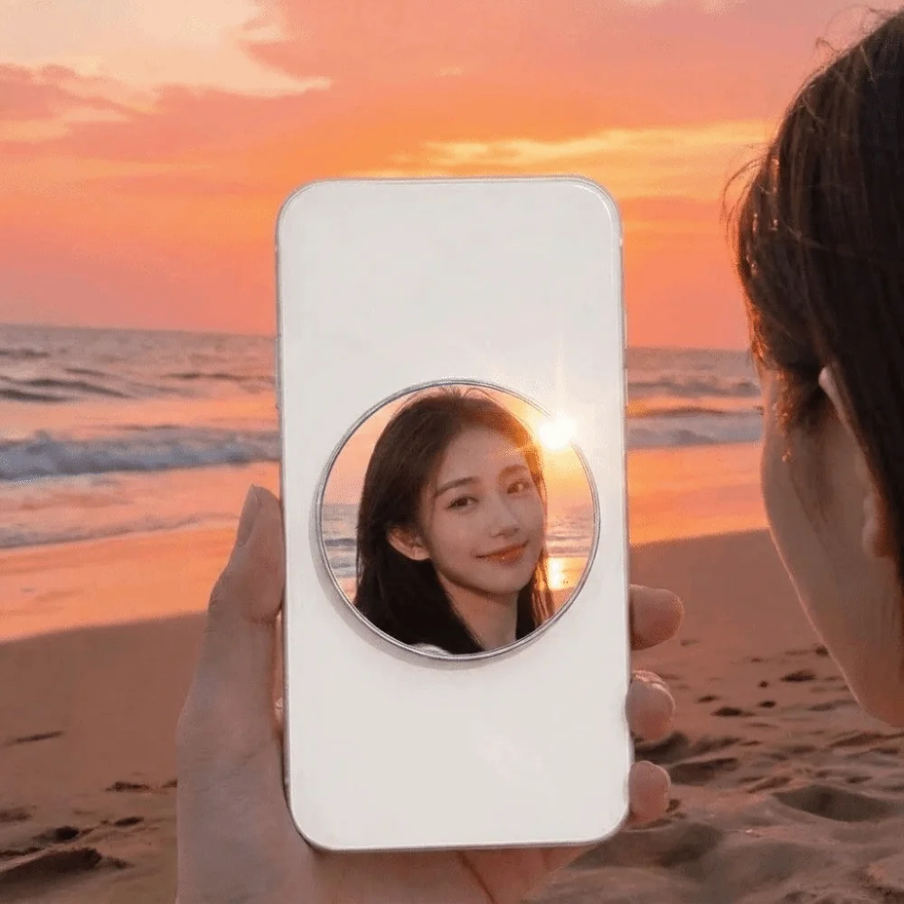 Wide-angle Lens Magnetic Phone Rear Selfie Mirror Round Portable Travel Reflective Mirror Creative Mini Convex Mirror