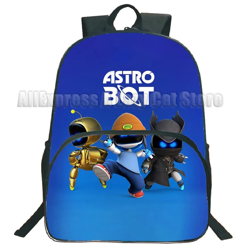 Astro Bot Backpacks Cartoon Astronaut Student Children School Bags Youthful Notebook Waterproof Boys Kids Girl Mochila