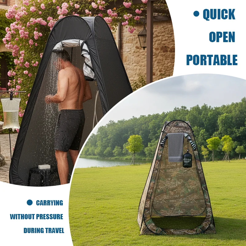 Portable Pop-Up Privacy Tent Outdoor Shower Camping Toilet Rain Shelter Easy Setup Foldable with Storage Bag