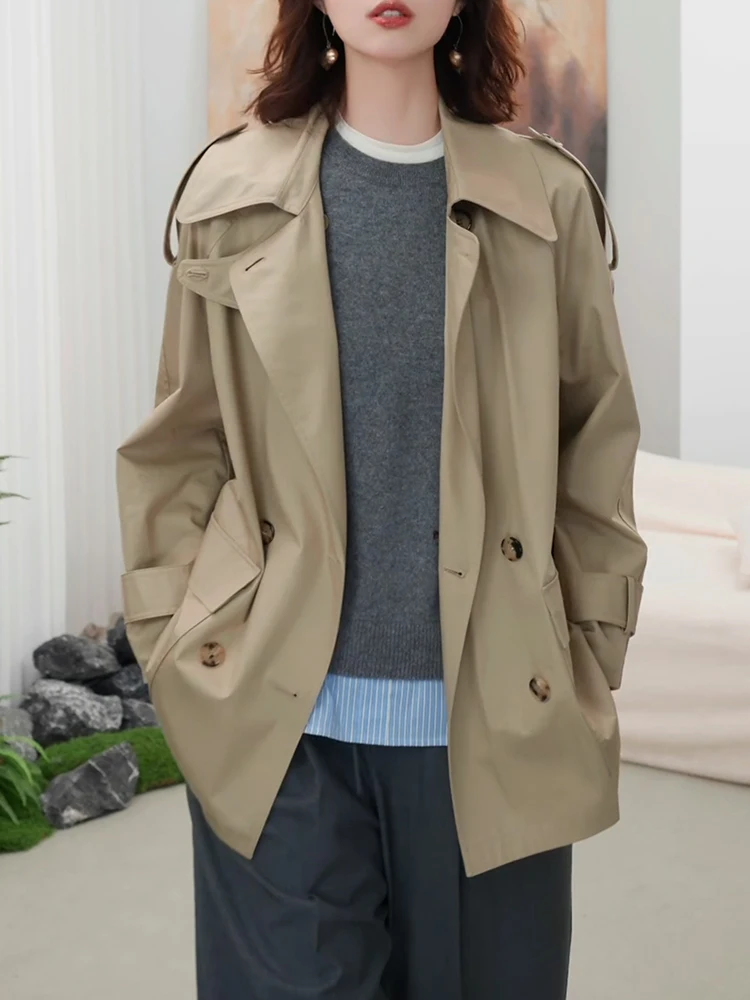 

Faionable Oversized Coat with Stand Collar Versatile Autumn New Arrival for plus Size Women High Waist Loose Fit Cardigan