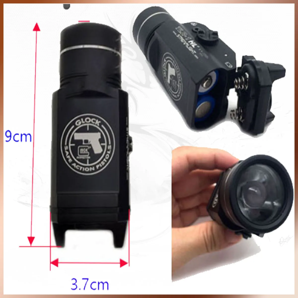 1000 Lumens Tactical Flashlight LED Lightweight Compact Rail-Flashlight With Constant Momentary Strobe Function Weapon Light