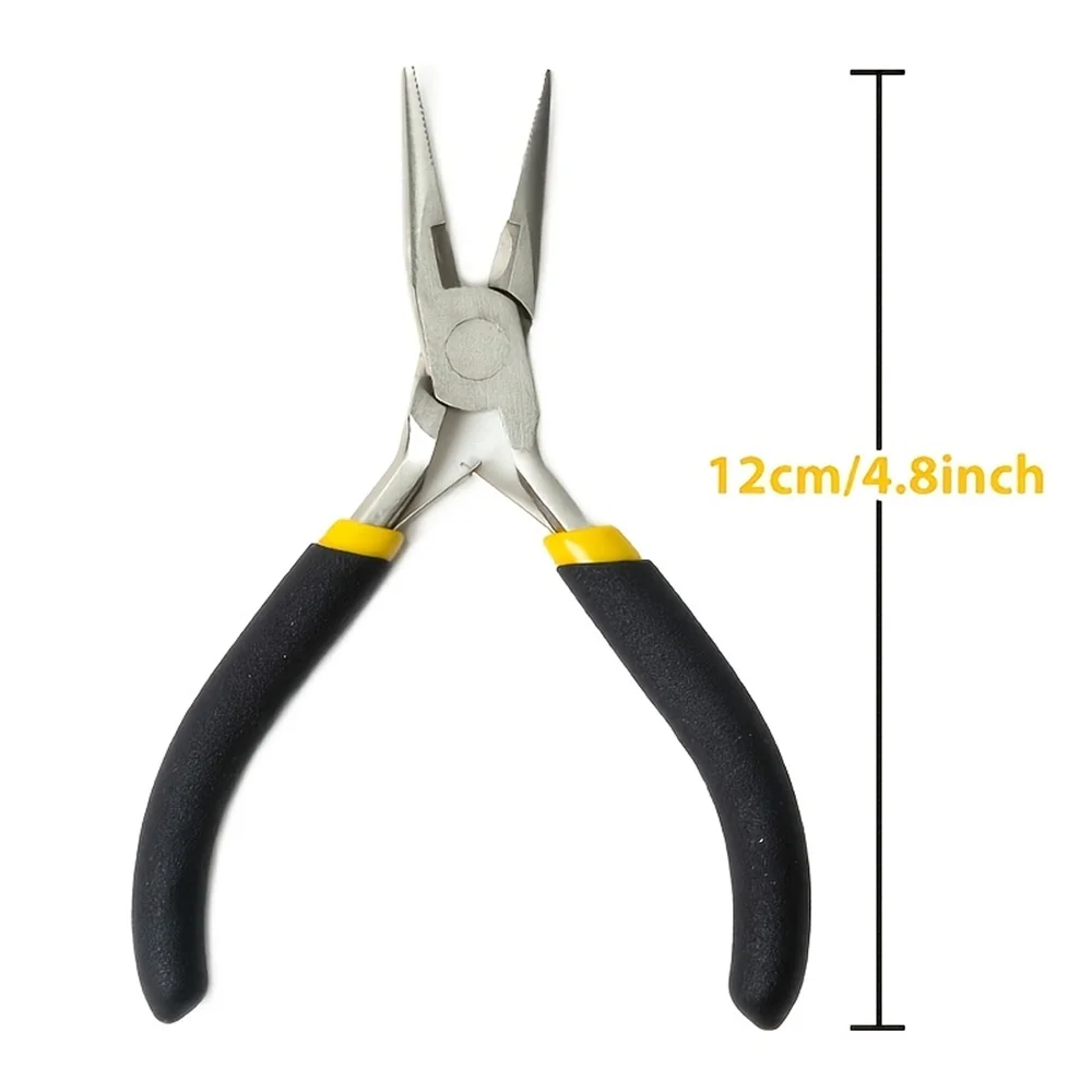 2 schwarze Mini-Spitzzangen mit einem Hauch Gelb, DIY-Zangen, Armbänder, Halsketten, Ringe und Handyketten, Haaraccessoire – Detail 5