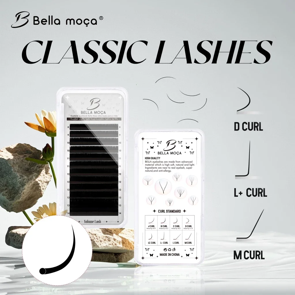 Bella moça Classic Lashes C/D Rússia Volume Natural Profissional Extensões de Cílios Individuais