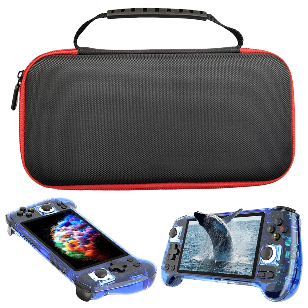 EVA Portable Storage Bag Anti-scratch Game Console Carrying Bag with Mesh Pocket for Anbernic RG556 Retro Handheld Game Console