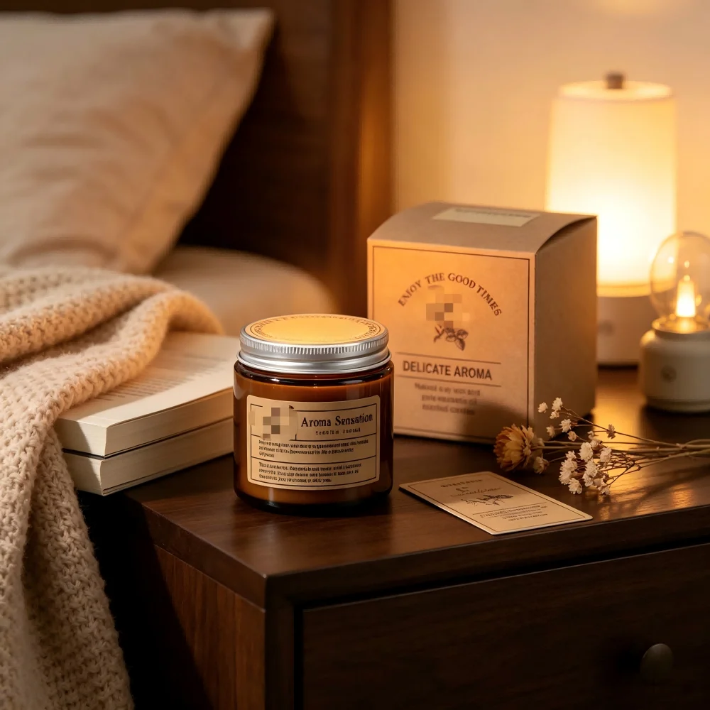 Scented Candle in Glass Jar – Natural Soy Wax with Gentle Aroma, Cozy Ambiance for Home & Thoughtful Gift view 5