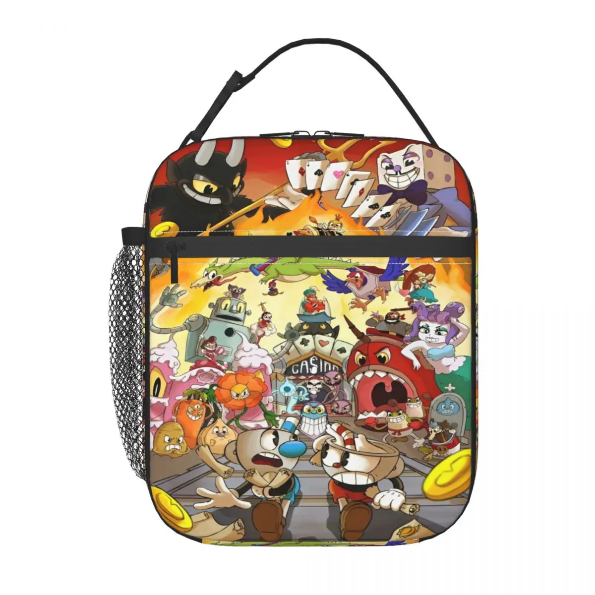 Cuphead Merch sac à déjeuner isolé pour sac de stockage des aliments en plein air refroidisseur Portable boîtes à déjeuner thermiques