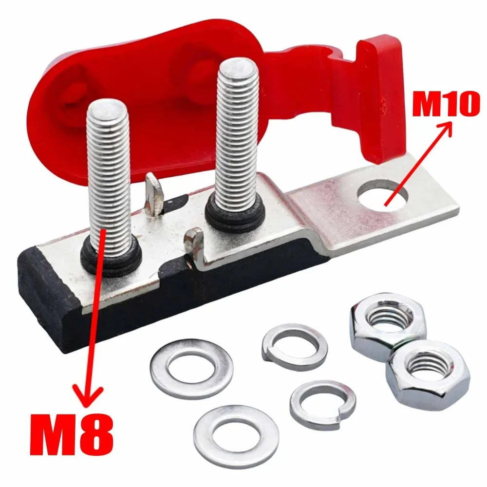 MRBF Fuse Holder Block 30-300A M8 Terminal Stud with Red Insulation Cover High-amp Fuse for Car Truck Boat RV Power Protection view 2