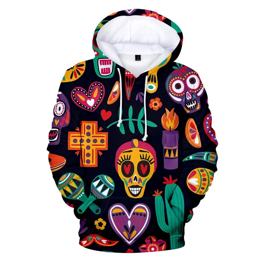 

Classic Day of the Dead Hoodie 3D Long Sleeve Kids Men Women Hoodies Mexico Holiday Sweatshirts Unisex Hip Hop Streetwear Jacket