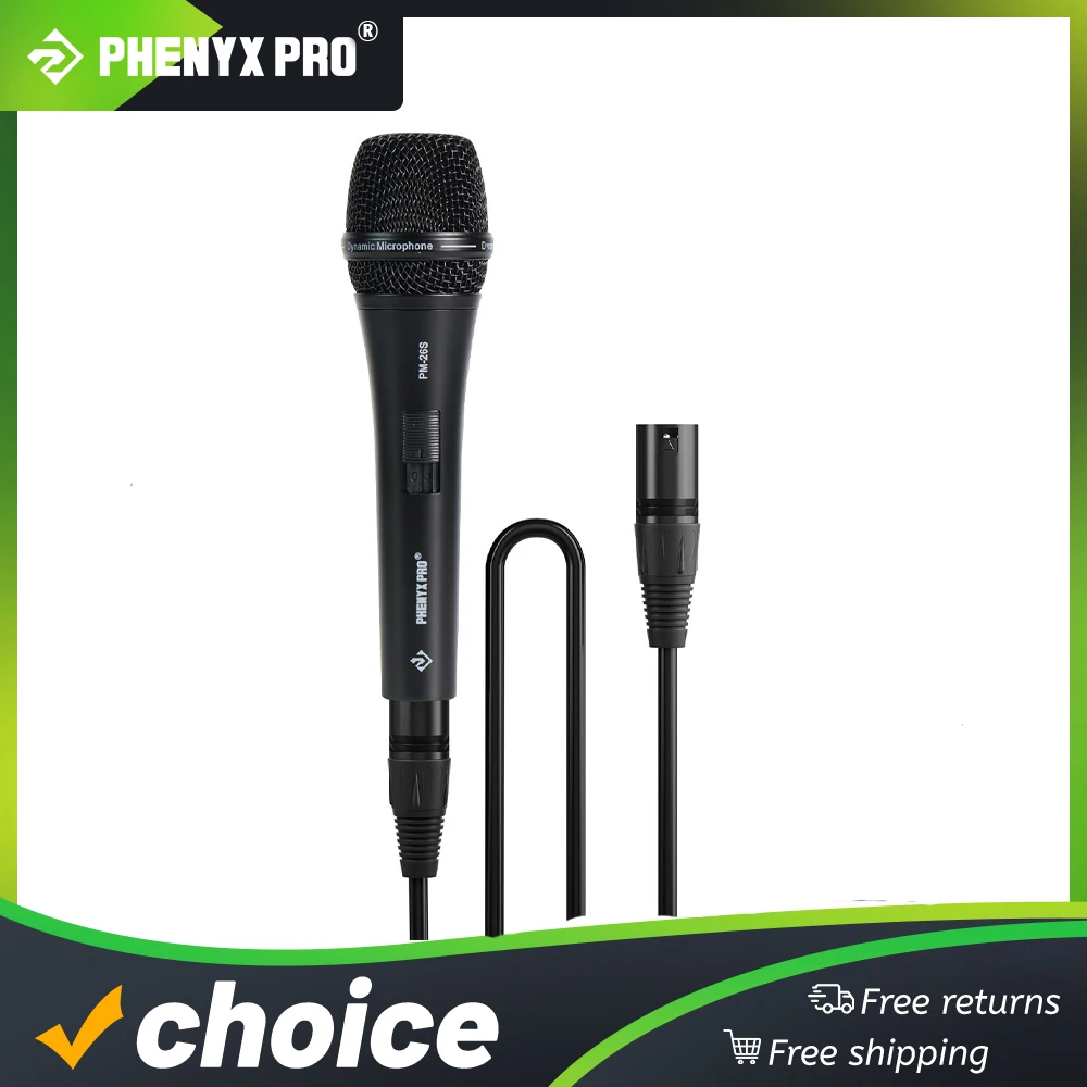 PM-26S | Wired Dynamic Supercardioid Vocal Microphone with ON/OFF Switch