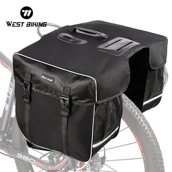 WEST BIKING Bicycle Bag Waterproof Bike Rear Rack Pannier 25-28L Large Capacity Side Bag Cycling MTB Luggage Carrier Trunk Bags