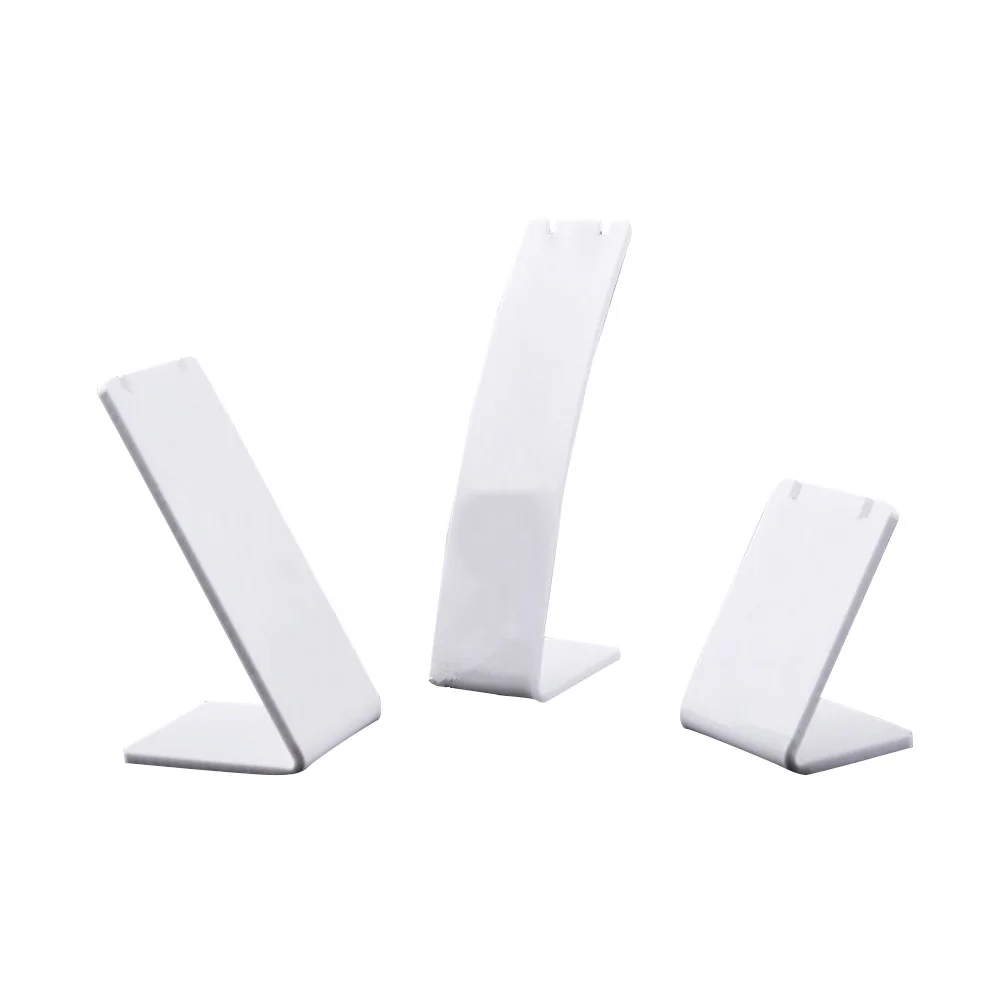 

3pcs Acrylic Necklace Display Stand Pendant Holder Jewelry Organizer Storage Rack For Earrings Lightweight With Slots White