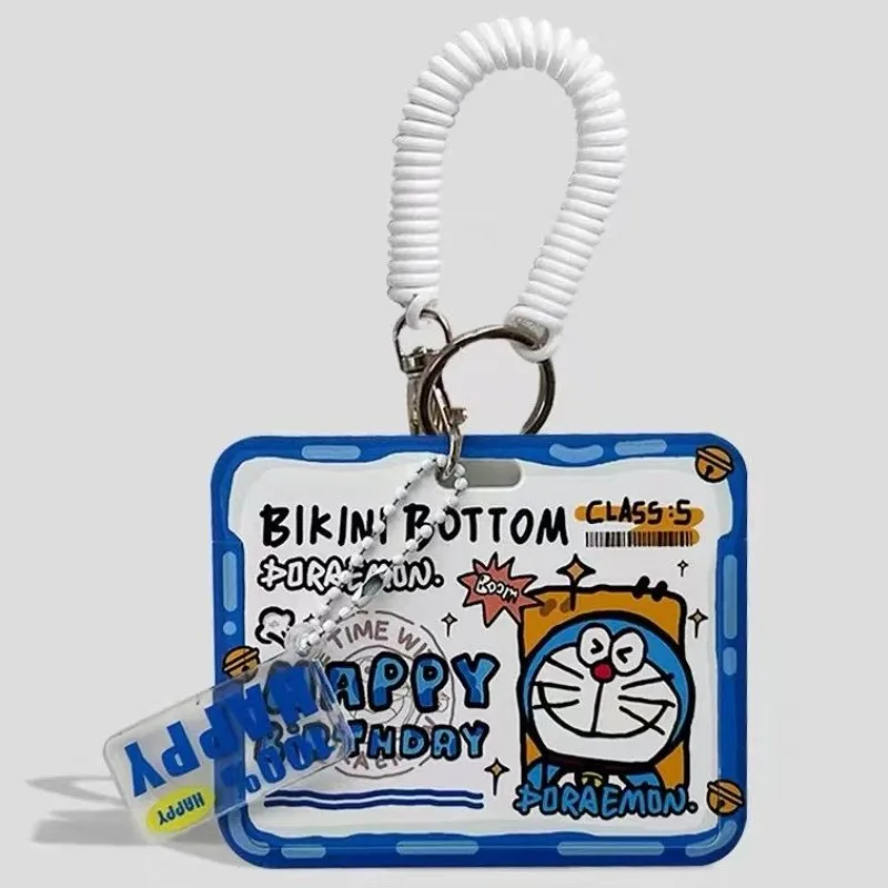 Cartoon Doraemon ID Card Holder Kawaii Access Control Card Cases for School Office Supplies Kids Bus Card Holder Stationeries