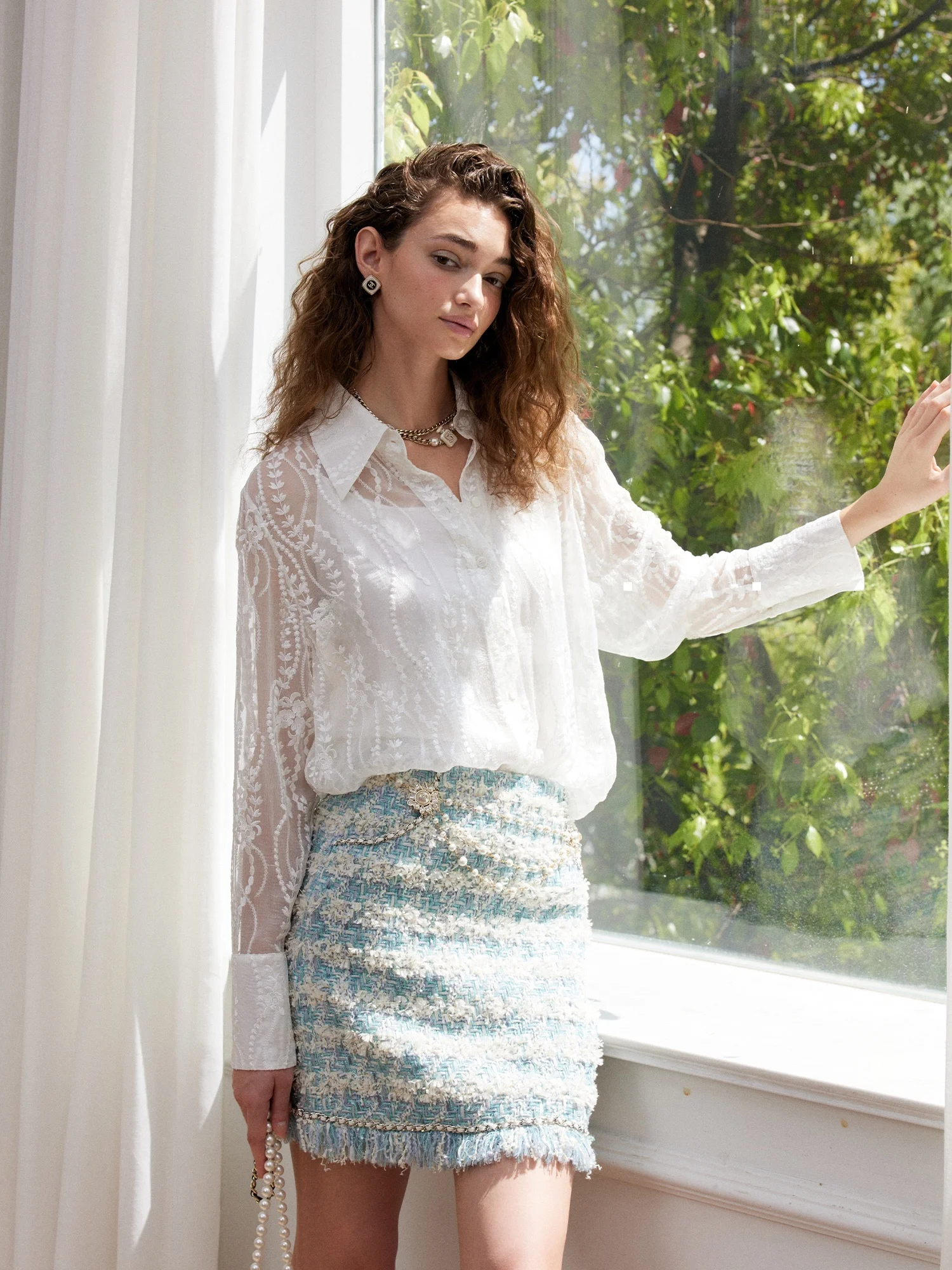 

Ele Blanini Шелковое кружево с вышивкой irt Jaet Прозрачный чувственный шелковый повседневный женский длинный све irt