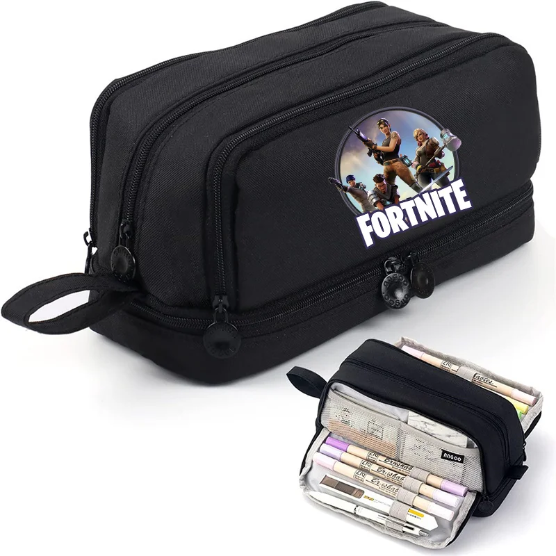 Game Anime Fortnite Student Pencil Case Unisex Large Capacity Pencil Bag High Appearance Student Stationery Box School Supplies